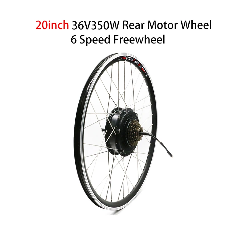 20inch 6 Speed 36V 350W колесо электродвигателя с 6/7 Freewheel задняя часть электровелосипеда двигатель 2" 24" 2" 700C 28" электрический велосипед набор преобразования для электрического велосипеда - Цвет: 20inch 6 Speed