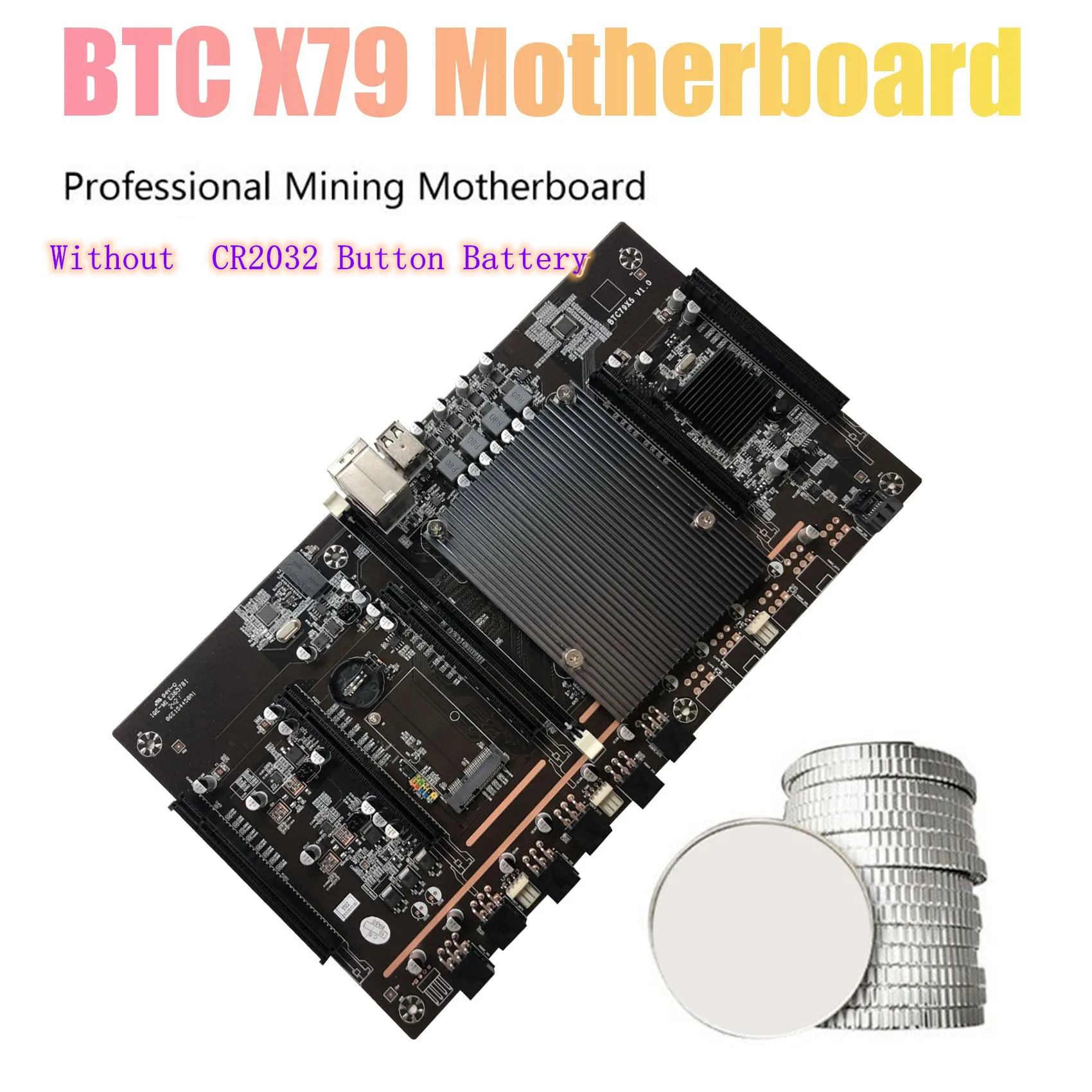 X79 H61 BTC Mining Motherboard LGA 2011 DDR3 Supports 32G 60mm Pitch Support RTX3060 3080 Graphics Card for BTC Miner latest motherboard for pc