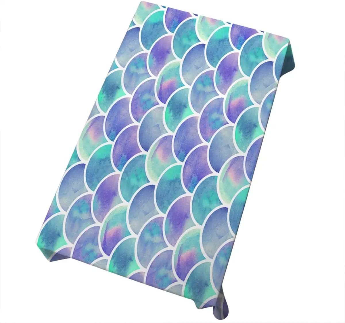 

Watercolor Rainbow Scales of Mermaid Seamless Pattern Decorative Table Cover