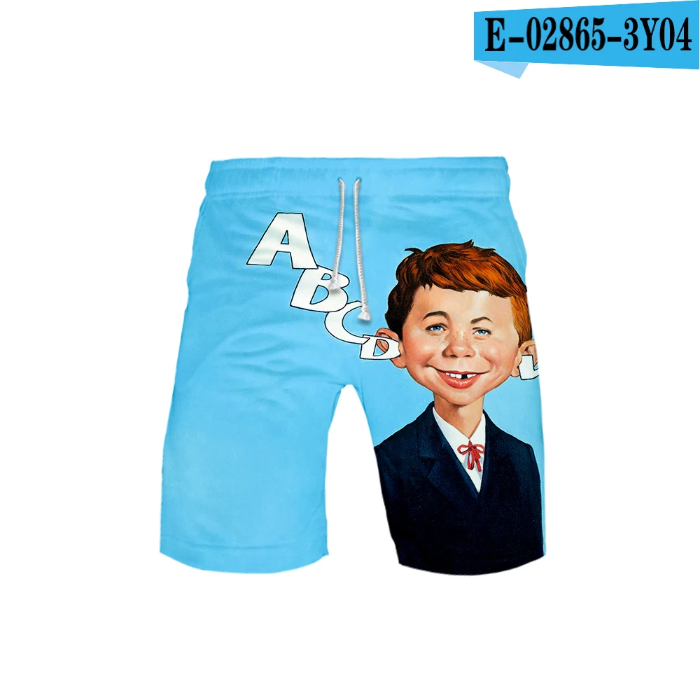 Alfred E. Neuman DC Satirical MAD magazine 3D крутые мужские пляжные шорты Harajuku move мужские повседневные Мягкие Шорты для отдыха - Цвет: 3Y04