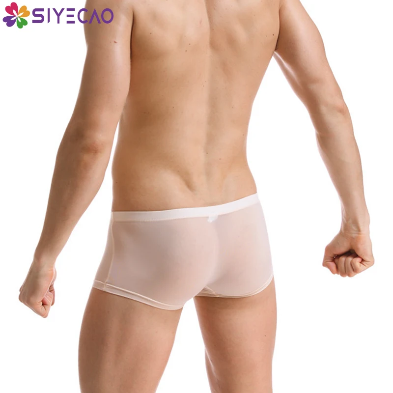 

Transparent Underwear Men Boxers New Sexy Ice Silk Boxer Shorts Men Underwear Panties See Through Ropa Interior Hombre Cueca