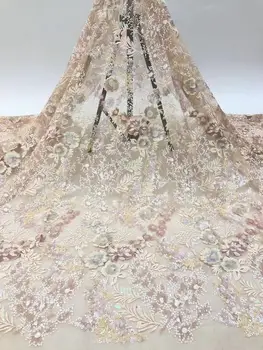 

2020 New arrival african sequin FABRIC Very beautiful french net lace fabric for party dress 7 color option!