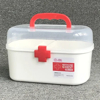 

Large Medicine Box First Aid Kit Medical Box Double Layer Medicine Box Hand Chest For Household Indoor