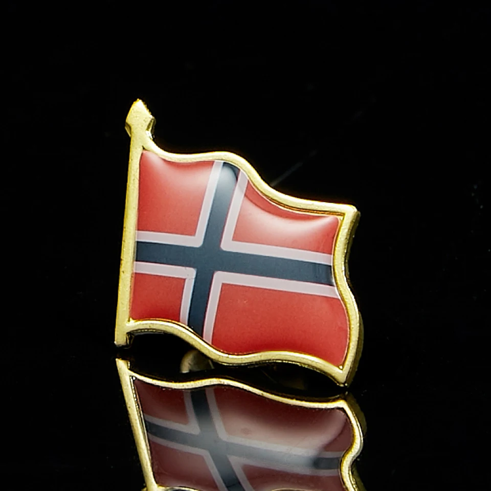 5PCS Norway National Waving 3D Flag Lapel Pin Tie Clips for Men Tie Clip Set 