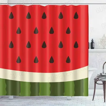 

Modern fashion cartoon 3D Print Waterproof Watermelon Shower Curtains Bath Products Bathroom Decor with Hooks Douchegordijn