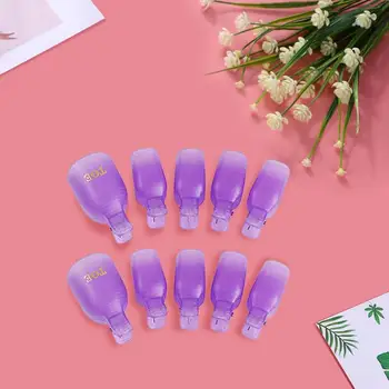 

10pcs Foot Nail Polish Remover Plastic Toenail Clipper UV Gel Nail Tips Tool Resurrection Clip Cap for Women