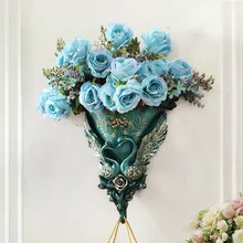 Роскошная 3D настенная подвесная ваза для цветов с цветами в европейском стиле, настенная ваза, украшение для стен, Скандинавское украшение, керамическая ваза для дома