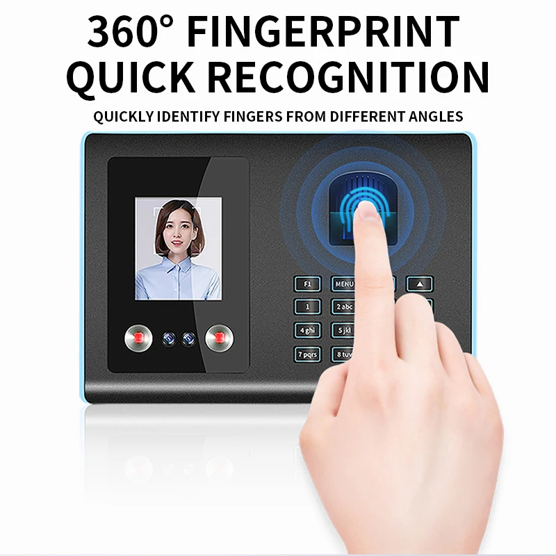YK-FA01 Face Recognition Time Card Machine Face Sign-In Machine Fingerprint Facial All-In-One Employee Punch In Device