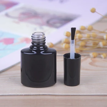 

10ml Black Empty Nail Polish Bottle Glass With Agitator Mixing Balls Nail polish Sub Bottling With Lid Brush Cosmetic Containers