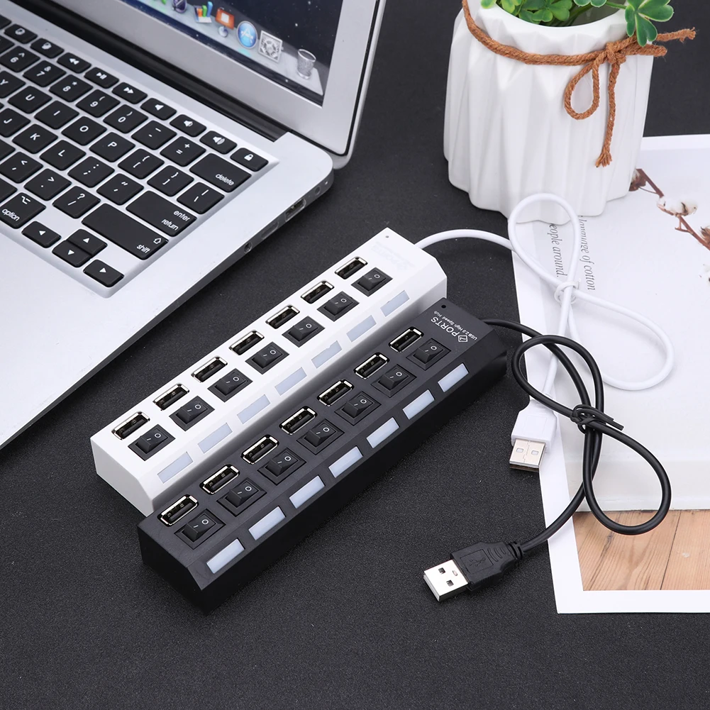 Высокоскоростной USB разветвитель с 7 портами 2 0 портативный мульти