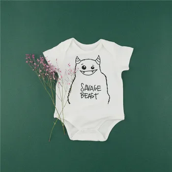 

EnkeliBB Baby Boy Girl Summer Clothes Cartoon Monster Pattern Baby Rompers Infant Cotton Onesie Fashion Quality Baby Clothing