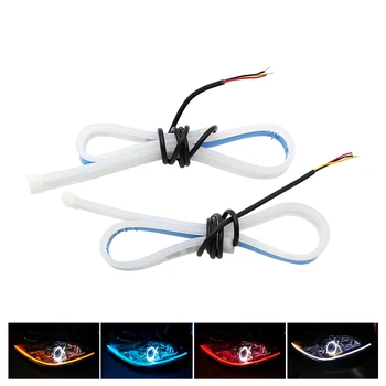 

ANBLUB 2x Ultra Thin DRL 30 45 60CM Daytime Running Light Flexible Soft Tube Guide Car Led Strip Turning Light