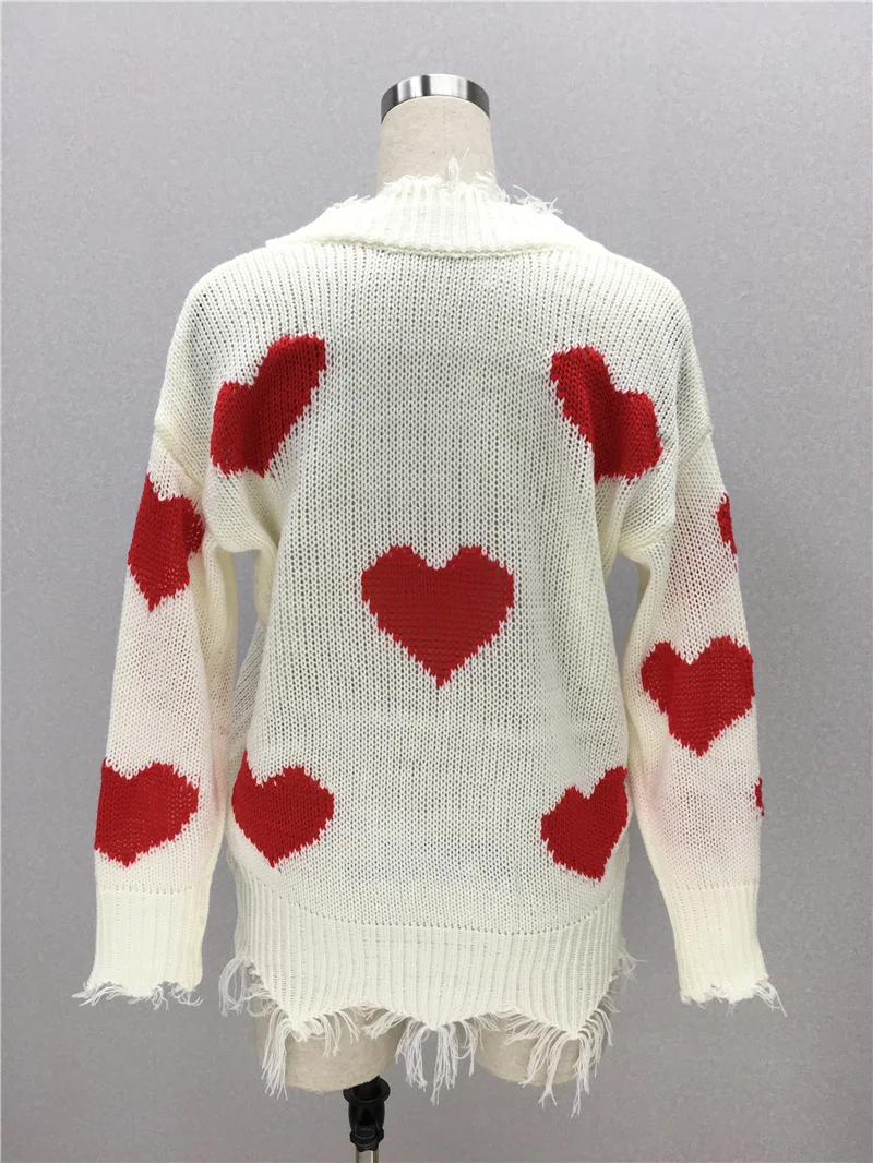 Fitshinling Fringe Heart женский свитер с v-образным вырезом в Корейском стиле женские зимние свитера пуловеры осень тонкий джемпер Pull Femme