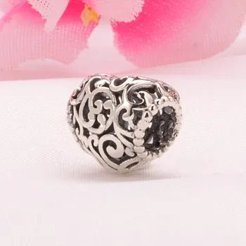 

Original 925 Sterling Silver Bead New King's Heart Beads Fit Pandora Women Bracelet & Necklace Diy Jewelry