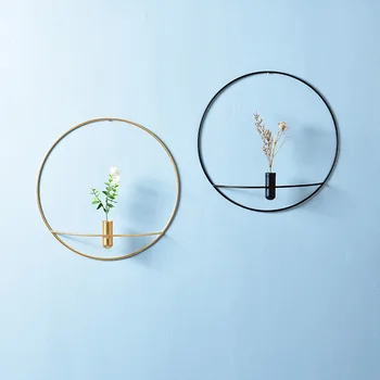 

Nordic Geometric Candle Holders Metal Modern Round Wall Hanging Candlestick Creative Wedding Porta Velas Home Decoration BE50CD