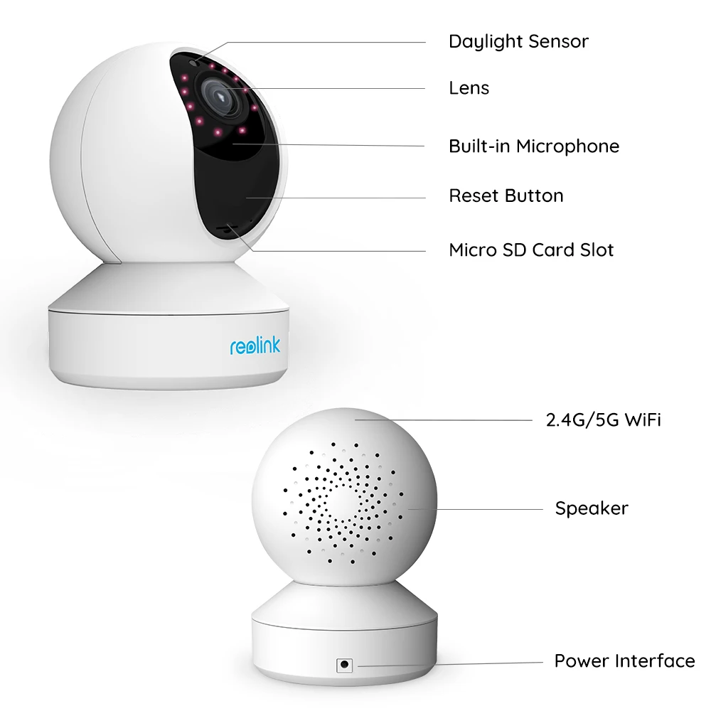 IP камера Reolink E1 PTZ 5 МП 2 4/5 ГГц Wi Fi|Камеры видеонаблюдения| |