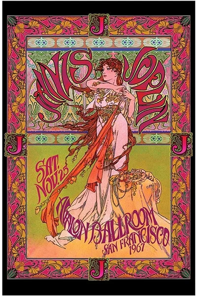NMR Bob Masse Poster - Janis Joplin/Live in San Francisco 1967 Metal Tin Signs | Дом и сад