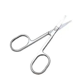 

1pc Nasal Hair Scissors Rounded Curved Safety Stainless Scissors Trimmer Portable Hair Steel Scissors Vibrissa Nose Eyebrow