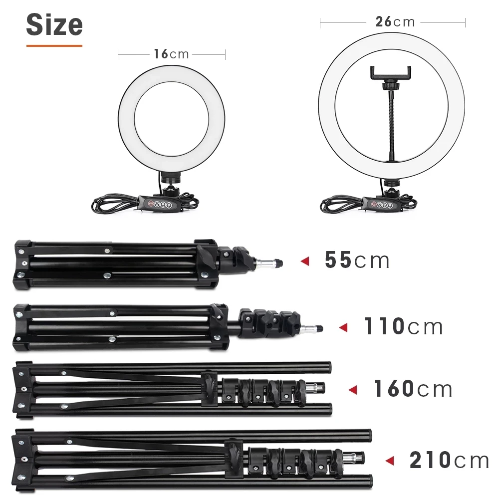 10 Inch LED Ring Fill Light Photography Lighting Selfie Tripod Stand Dimmable Ringlight for Makeup Live Streaming YouTube Light Stand Photographic Light Stand