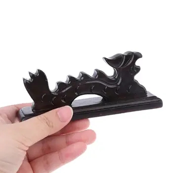 

Dragon Shape Brush Rest Stand Chinese Calligraphy Pen Holder Vintage Carved Wood K9FC