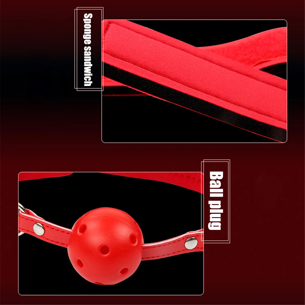 Adult HandCuffs sex toys for couples Backhand self Bondage Restraints Strap Gags BDSM sets SM Slave Hand Cuff Open Mouth Ball (8)