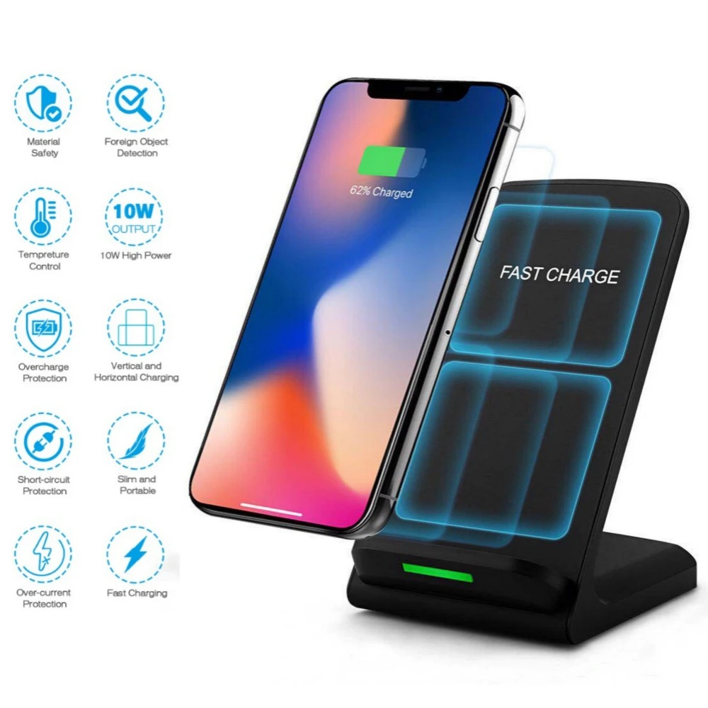 Nohon Qi сертифицированное Быстрое беспроводное зарядное устройство для iPhone 11 Pro Max XS Max XR X 8 Беспроводная зарядка для samsung S10 S9 S8 Plus Note10