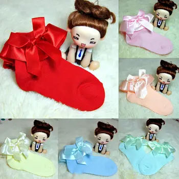 

Baby Summer Clothing New Kids Toddlers Girls Big Bow Knee Short Soft Cotton Lace Baby Socks Bowknot Cotton Socks