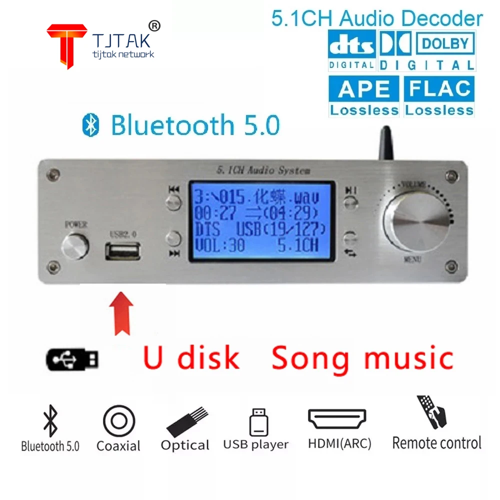 5.1 Ch Decodeur Audio Spdif Coaxial À Rca Dts Ac3 Digital À 5.1