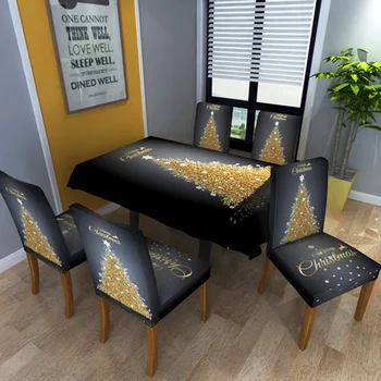 

1pc Shiny Golden Christmas Tree Chair Cover Slipcover for Christmas Festival Decor