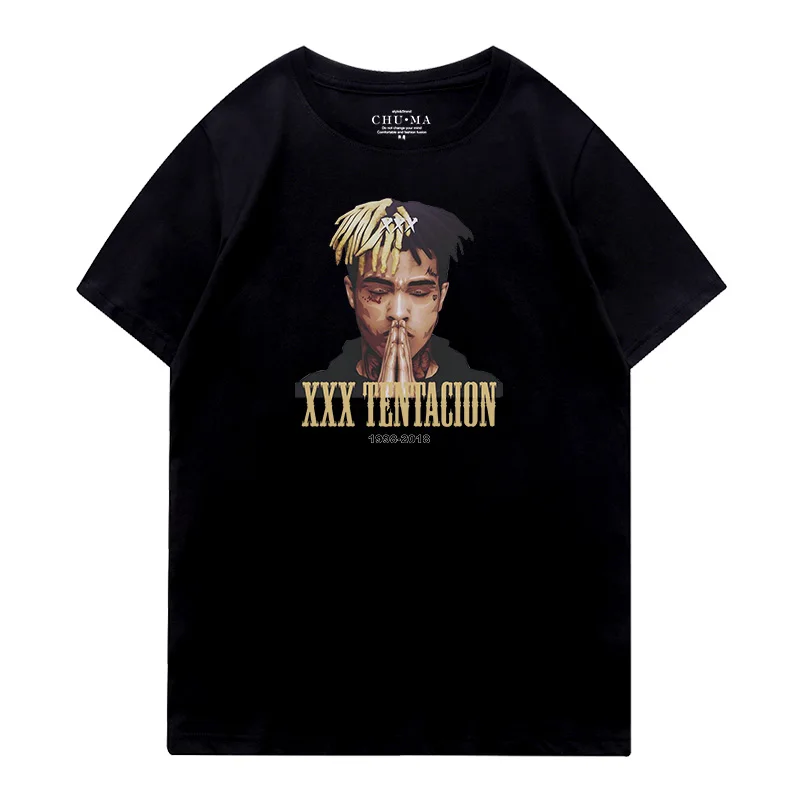 Xxxtentacion Футболка мужская летняя модная Высококачественная хлопковая