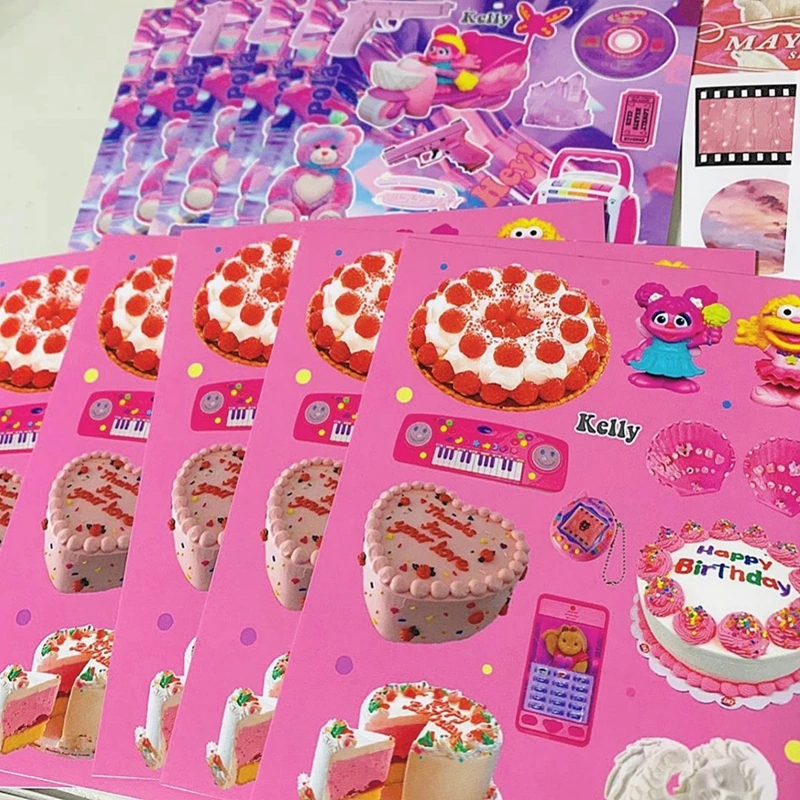 Ins Rainbow Cake Bear Adesivi Scrapbooking Adesivo Decorativo Coreano Diy Diario Album Stick Etichetta Cancelleria Kawaii