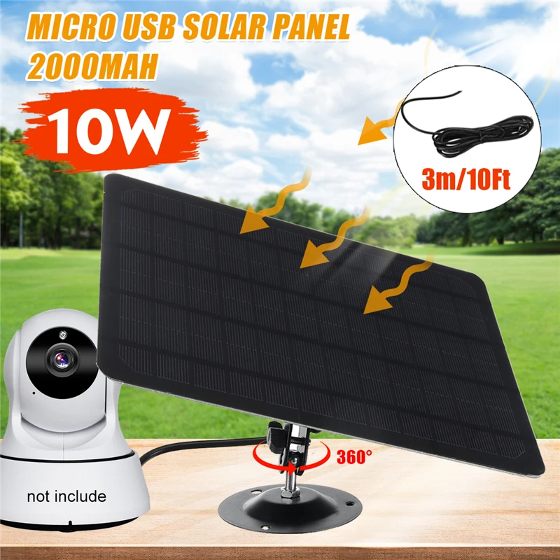 Pannello Solare Monocristallino 3M/10Ft 5V Cavo Di Ricarica Micro Usb Pannello Solare Impermeabile Tablet Pannello Caricatore Solare Per Fotocamera