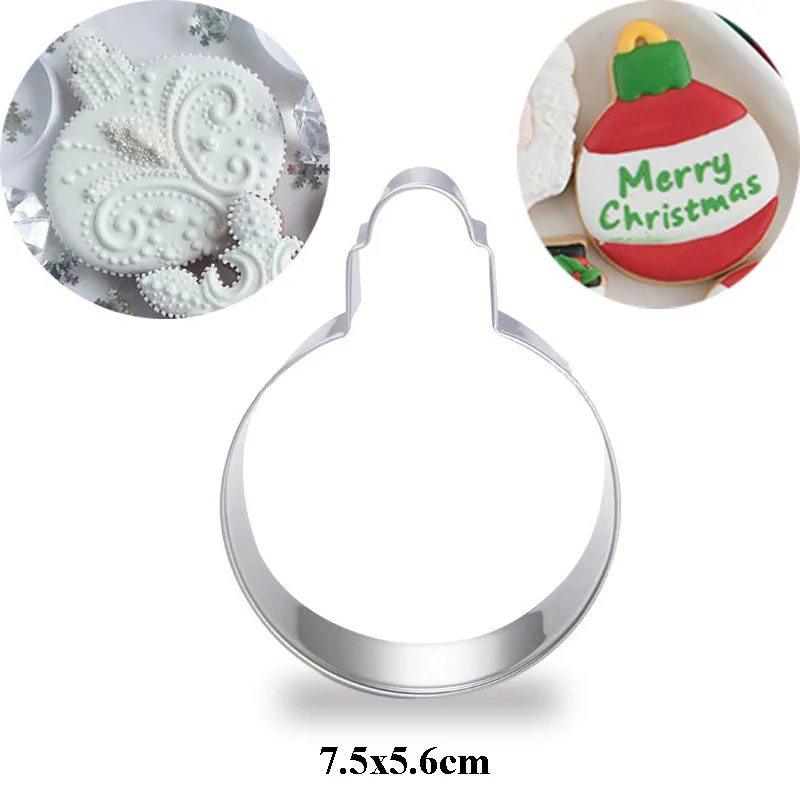 1pcs Christmas Ornaments Pastry Shop Stainless Steel Cookie Cutter patisserie Biscuit Mould Fondant Cake Decor Tools Baking Mold