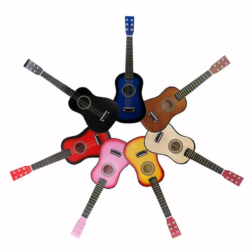 

Kids Toys Guitar Kids Guitar Children Ukulele Student 6 Strings Basswood Handicrafts Gift Sturdy Teaching Acoustic Guitar