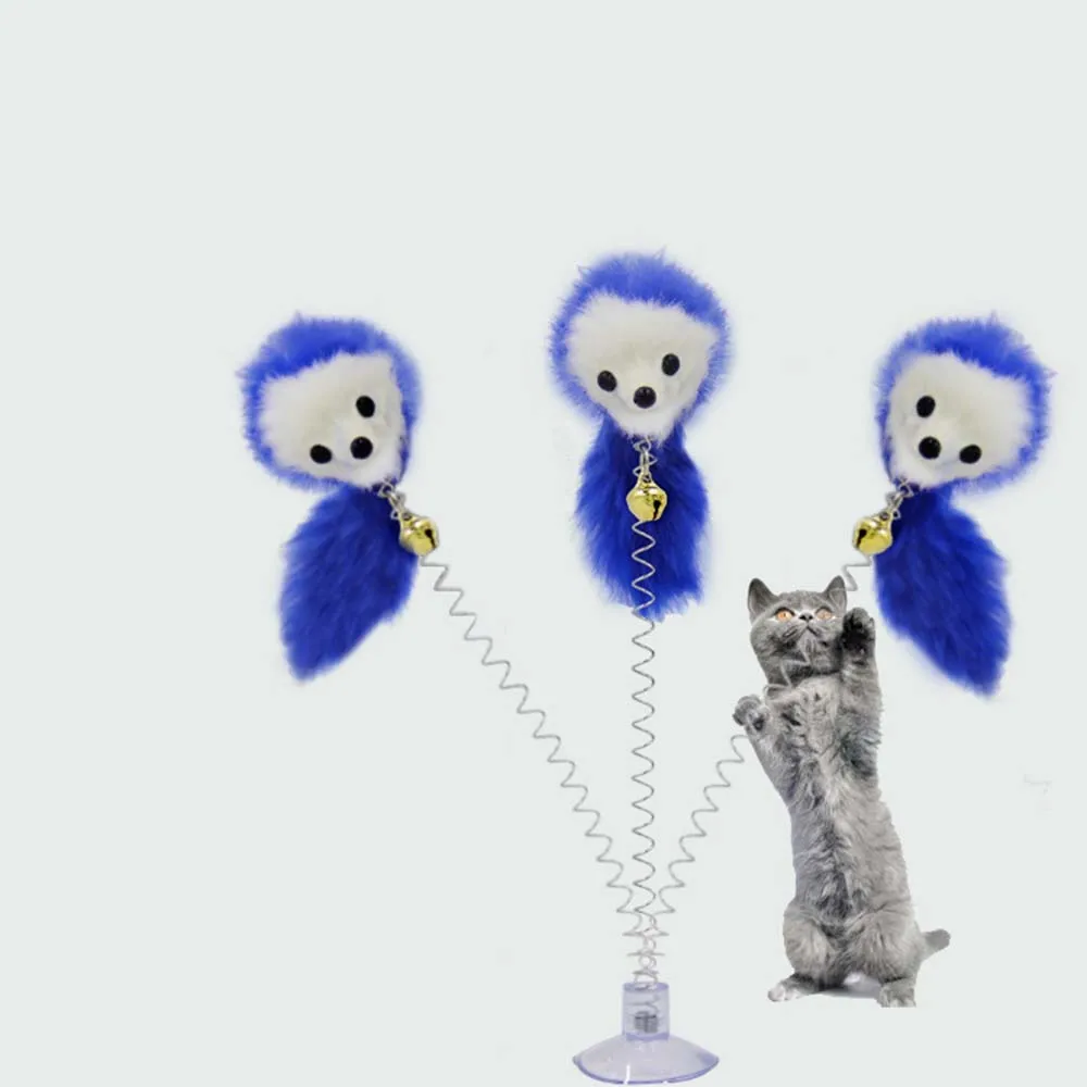 

Random Colour Plastic Cat Toys Feather Funny Cat Mice Shape 20 x 10cm False Mouse Pet Products Bottom Sucker Elastic
