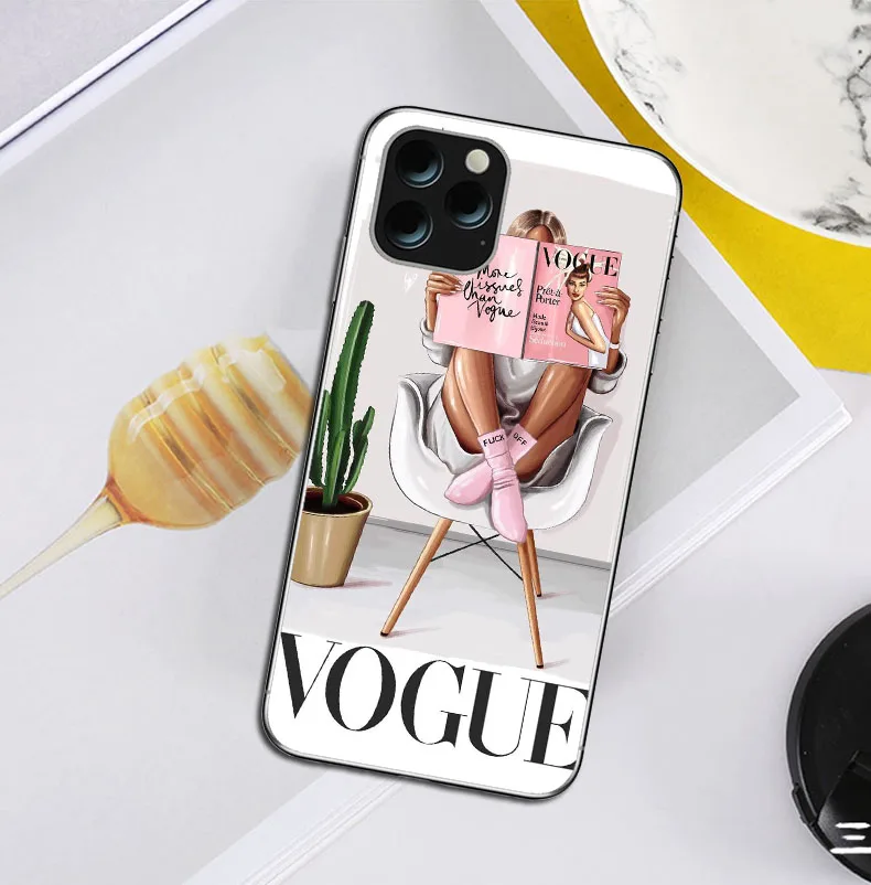 Черный шатенок для мамы и дочки для iphone 11 11PRO X XR XS MAX 5S SE 6S 7 8PLUS роскошный мягкий чехол из ТПУ - Цвет: TPU