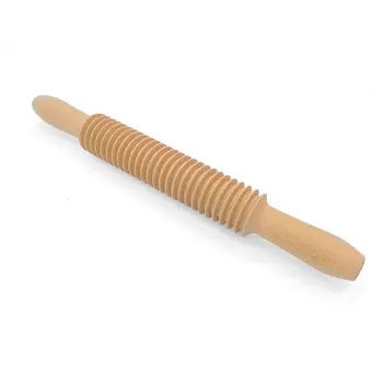 

1 pcs Beech Threaded Rolling Pin Spaghetti Stick Noodle Cutter Patterned Noodle Stick Screw rolling pin