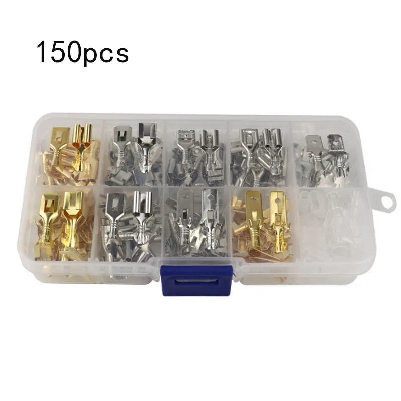 

150pcs/1 boxed 6.3 copper terminal with sheath combination set dropshipping
