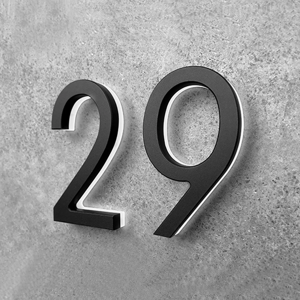 

Facility color painted House Numbers built-up LED channel letter built-up backlit white light door/address Numbers waterproof