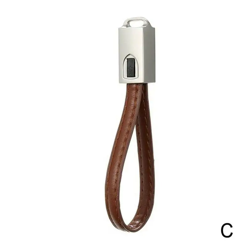 Брелок Usb кабель для samsung S9 S8 Plus Мини Кожаный кабель для зарядки C 2a C быстрая передача данных для телефона Usb Кабели Usb Тип B2L0