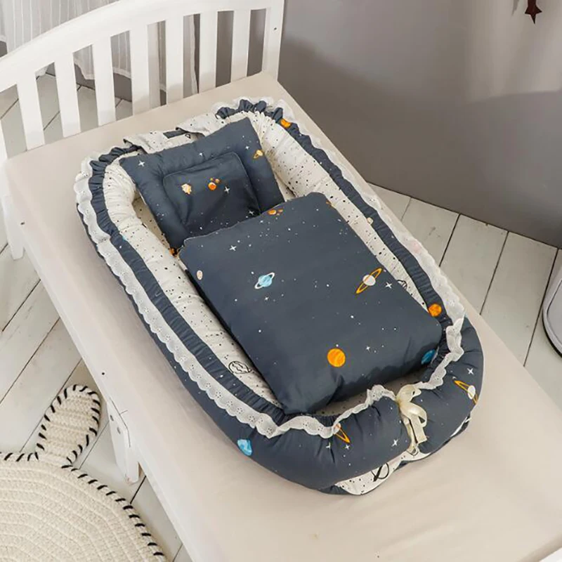 3pcs/set Newborn Portable Infant Crib Bed Sleeping basket Quilt Foldable Baby travel bed CradleBedding YHM005