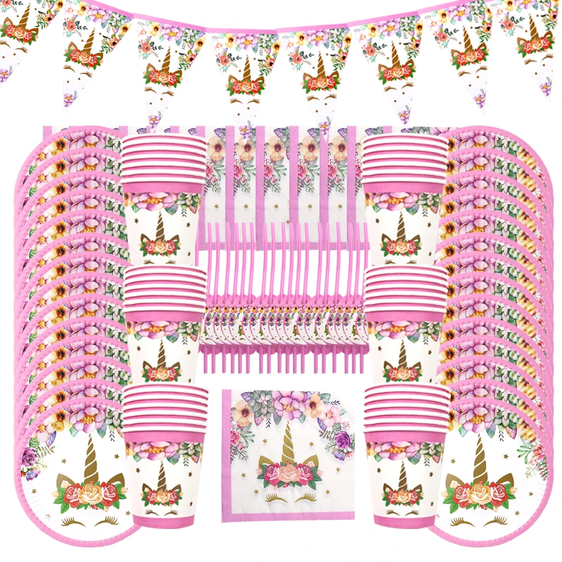 Unicorn-Party-Decor-Unicorn-Theme-Paper-Napkins-Plate-Cup-Birthday-Party-Unicorn-Balloon-Kid-Baby-Shower