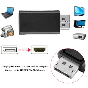 

DP to HDMI Adapter DisplayPort to HDMI Display Port Male Female Converter Cable Adapter Video Audio Connector for HDTV PC