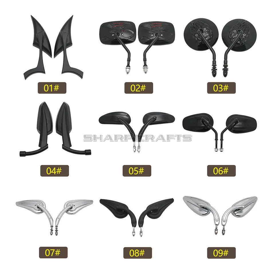 Motorcycle Rear Side Mirrors for Harley Sportster XL 883 XL1200 Touring Road King Softail Fatboy Dyna Bobber Chopper motorcycle handle bar mirror