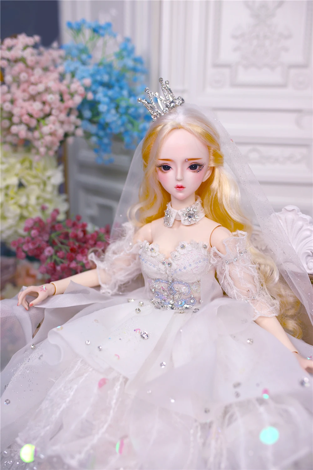 Dream Fairy 1/3 bjd кукла 62 см, кукла на заказ, Золотая одежда для волос, обувь, корона, подарок для девочки