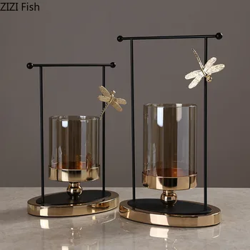 

Wedding Decorations Candlestick Nordic Gold Alloy Candle Holders Table Centerpiece Retro Candle Rack Home Decoration Accessories