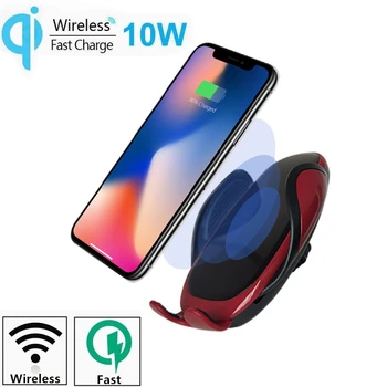 

10W QI Fast Quick Car Wireless Charger Infrared Induction Automatic Clamping phone Holder charging For iPhone Huawei SAMSUNG