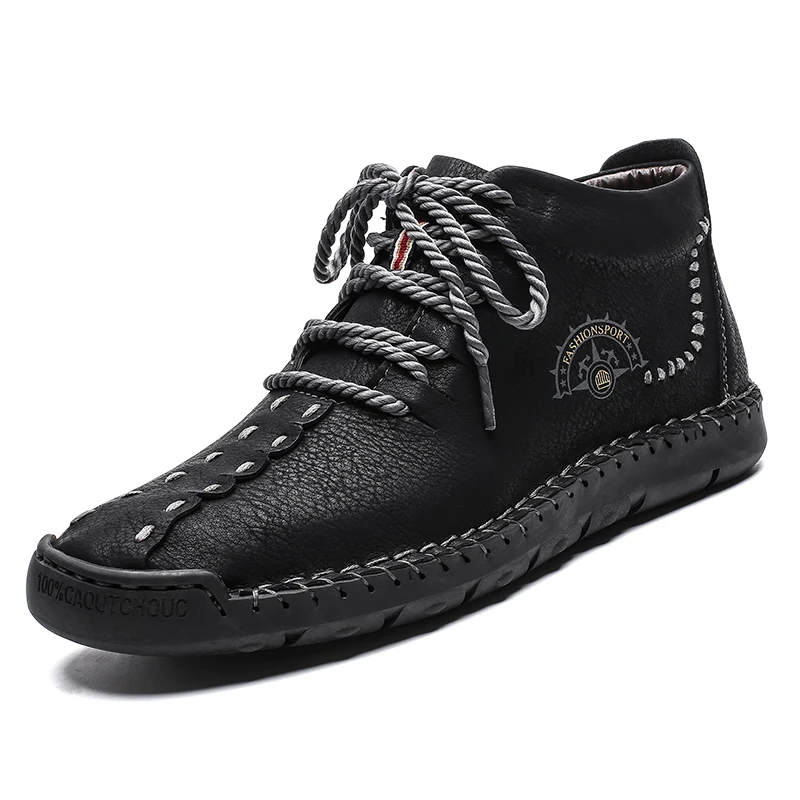 

Boots Men Winter Warm Snow Shoes Mens Leather Shoe Ankle Cowboy Waterproof Shose Man Motorcycle Casual Boot 2019 Men's Footwear