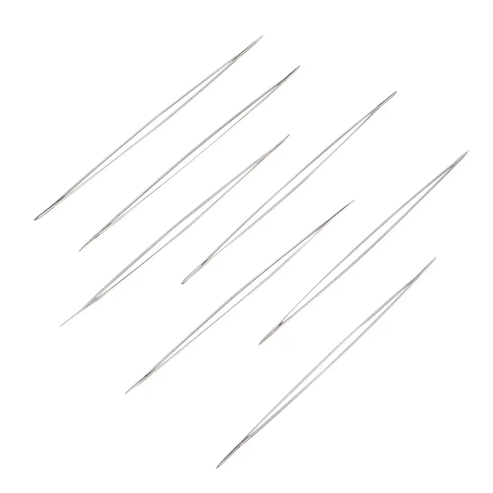 5Pcs Iron Big Eye Central Open Curved Beading Needles for Bead Threading String Cord Easy Jewelry Making Tools Pins 75x0.5mm | Украшения и