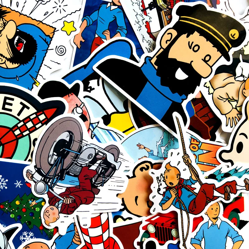 

25PCS Japanese Anime The Adventures of Tintin Stickers For Bike Phone Car Styling Bicycles Motorcycle helmet car accessories